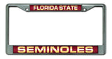 Florida State Seminoles License Plate Frame Laser Cut Chrome