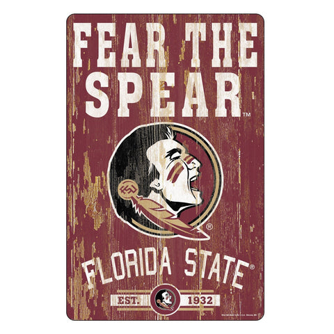 Florida State Seminoles Sign 11x17 Wood Slogan Design-0