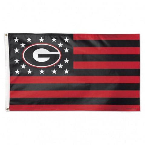 Georgia Bulldogs Flag 3x5 Deluxe Style Stars and Stripes Design-0