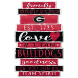 Georgia Bulldogs Sign 11x17 Wood Family Word Design-0