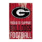 Georgia Bulldogs Sign 11x17 Wood Proud to Support Design-0