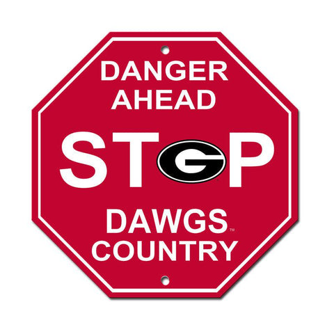 Georgia Bulldogs Sign 12x12 Plastic Stop Style - Special Order - Team Fan Cave