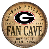 Georgia Bulldogs Sign Wood 14 Inch Round Barrel Top Design-0