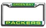 Green Bay Packers License Plate Frame Laser Cut Chrome