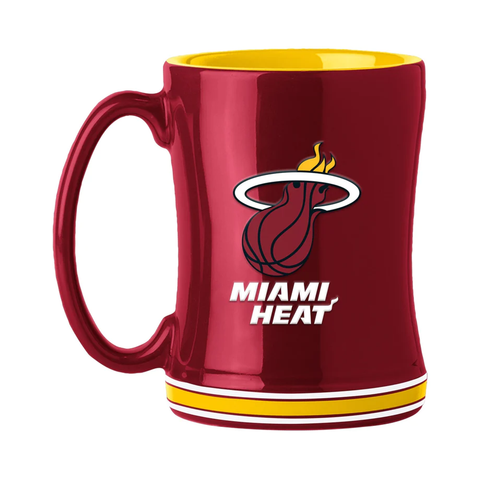 Miami Heat Coffee Mug 14oz Sculpted Relief Team Color-0