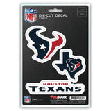 Houston Texans Decal Die Cut Team 3 Pack - Team Fan Cave