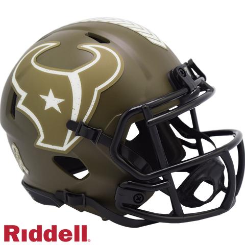 Houston Texans Helmet Riddell Replica Mini Speed Style Salute To Service-0