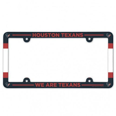 Houston Texans License Plate Frame Plastic Full Color Style - Team Fan Cave