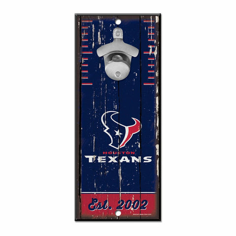 Houston Texans Sign Wood 5x11 Bottle Opener - Team Fan Cave