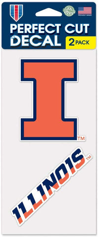 Illinois Fighting Illini Set of 2 Die Cut Decals - Special Order-0