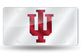 Indiana Hoosiers License Plate Laser Cut Silver-0