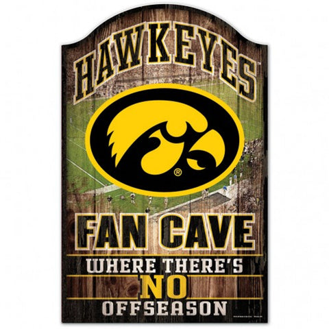 Iowa Hawkeyes Sign 11x17 Wood Fan Cave Design-0