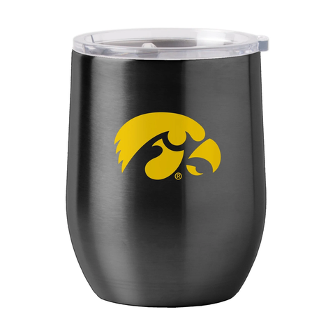 Iowa Hawkeyes Travel Tumbler 16oz Stainless Steel Curved-0