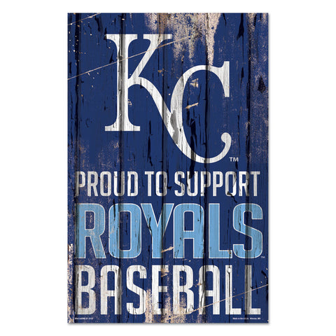 Kansas City Royals Sign 11x17 Wood Proud to Support Design-0