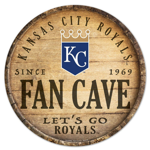 Kansas City Royals Sign Wood 14 Inch Round Barrel Top Design-0