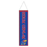 Kansas Jayhawks Banner Wool 8x32 Heritage Slogan Design - Special Order