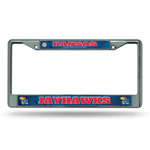 Kansas Jayhawks License Plate Frame Chrome Printed Insert