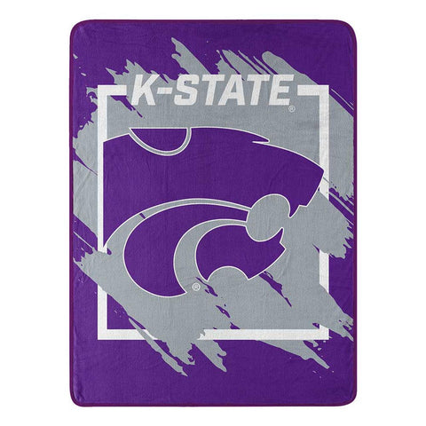 Kansas State Wildcats Blanket 46x60 Micro Raschel Dimensional Design Rolled