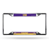 LSU Tigers License Plate Frame Chrome EZ View - Team Fan Cave