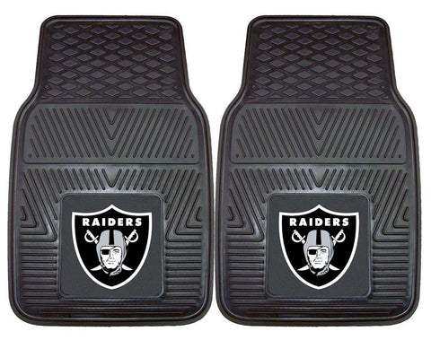 Las Vegas Raiders Car Mats Heavy Duty 2 Piece Vinyl - Team Fan Cave