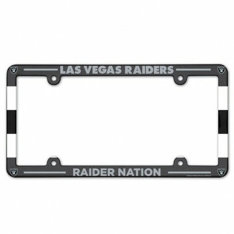 Las Vegas Raiders License Plate Frame Plastic Full Color Style