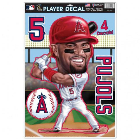 Los Angeles Angels Albert Pujols Caricature Decal 11x17 Multi Use - Team Fan Cave