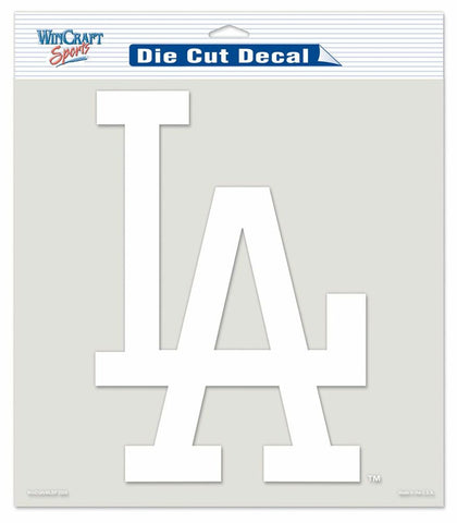 Los Angeles Dodgers Decal 8x8 Perfect Cut White