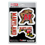 Maryland Terrapins Decal Die Cut Team 3 Pack