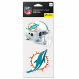 Miami Dolphins Decal 4x4 Perfect Cut Set of 2