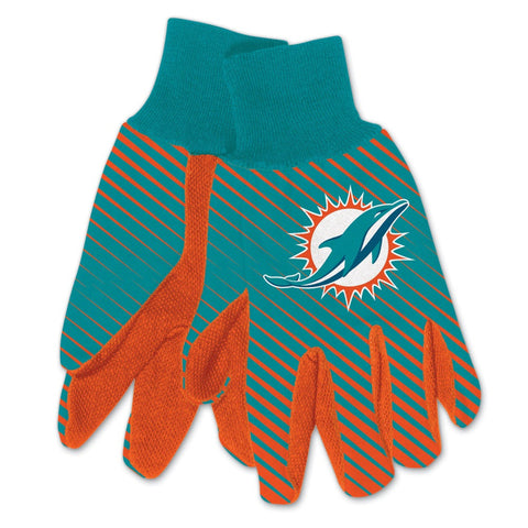 Miami Dolphins Two Tone Adult Size Gloves-0