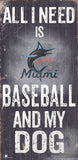 Miami Marlins Sign Wood 6x12 Baseball and Dog Design Special Order-0