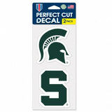 Michigan State Spartans Decal 4x4 Perfect Cut Set of 2 - Special Order