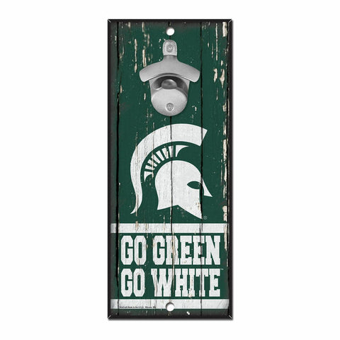 Michigan State Spartans Sign Wood 5x11 Bottle Opener