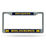 Michigan Wolverines License Plate Frame Chrome Printed Insert