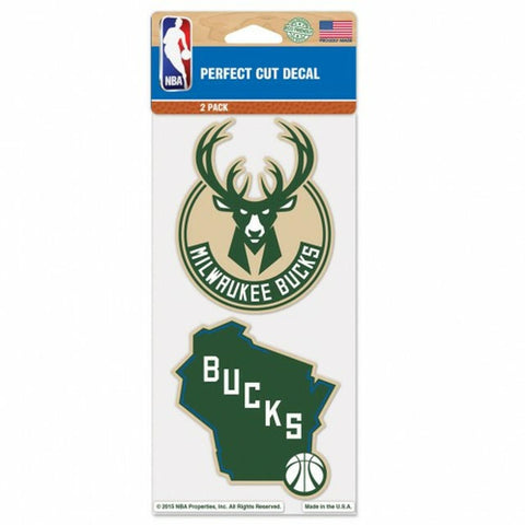 Milwaukee Bucks Decal 4x4 Die Cut Set of 2