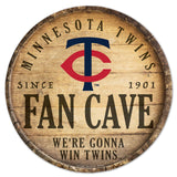 Minnesota Twins Sign Wood 14 Inch Round Barrel Top Design-0