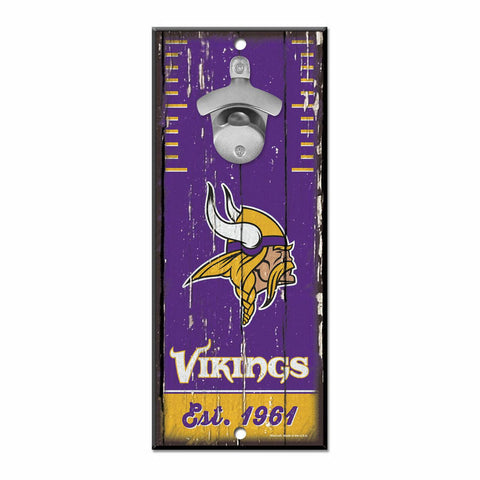 Minnesota Vikings Sign Wood 5x11 Bottle Opener