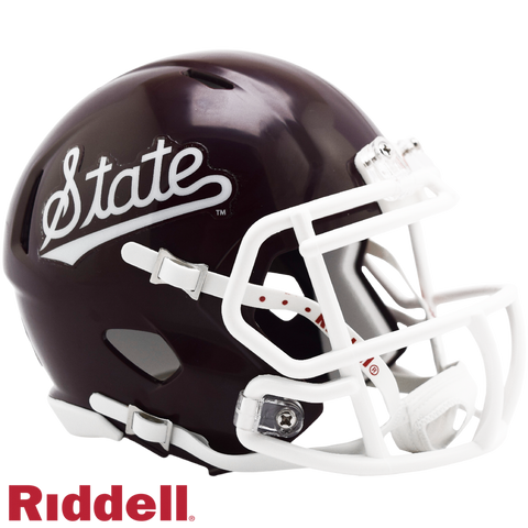 Mississippi State Bulldogs Helmet Riddell Replica Mini Speed Style Script-0