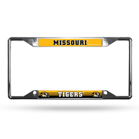 Missouri Tigers License Plate Frame Chrome EZ View - Special Order - Team Fan Cave