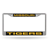 Missouri Tigers License Plate Frame Laser Cut Chrome Alternate Design - Team Fan Cave