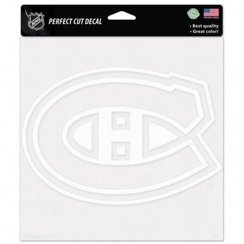 Montreal Canadiens Decal 8x8 Perfect Cut White