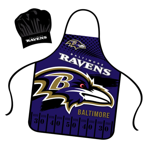 Baltimore Ravens Chef Hat and Apron Set-0