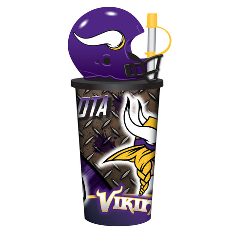 Minnesota Vikings Helmet Cup 32oz Plastic with Straw-0