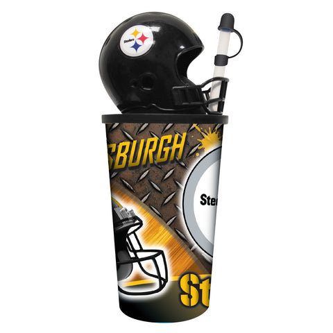 Pittsburgh Steelers Helmet Cup 32oz Plastic with Straw-0