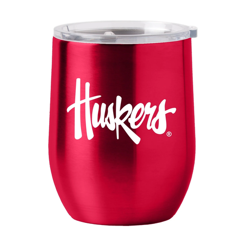 Nebraska Cornhuskers Travel Tumbler 16oz Stainless Steel Curved-0