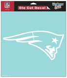 New England Patriots Decal 8x8 Die Cut White