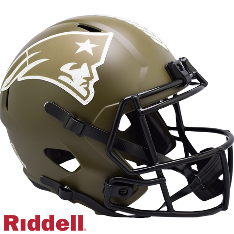 New England Patriots Helmet Riddell Replica Full Size Speed Style Salute To Service-0