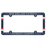 New England Patriots License Plate Frame Plastic Full Color Style - Team Fan Cave