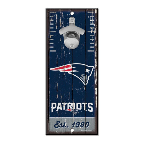 New England Patriots Sign Wood 5x11 Bottle Opener