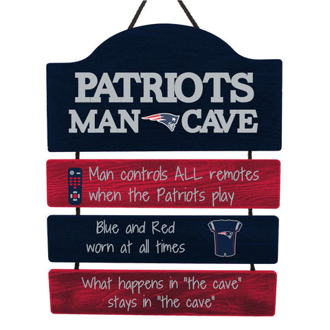 New England Patriots Sign Wood Man Cave Design - Team Fan Cave